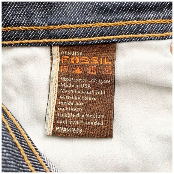 FOSSIL Jeans Size 27 Slim Boot Cut Dark Blue Denim Stretch Low Rise Nice! - Picture 11 of 12